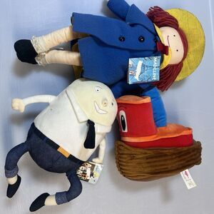 Lot of 3 Vintage Plushies Madeline, Humpty Dumpty, Tugboat